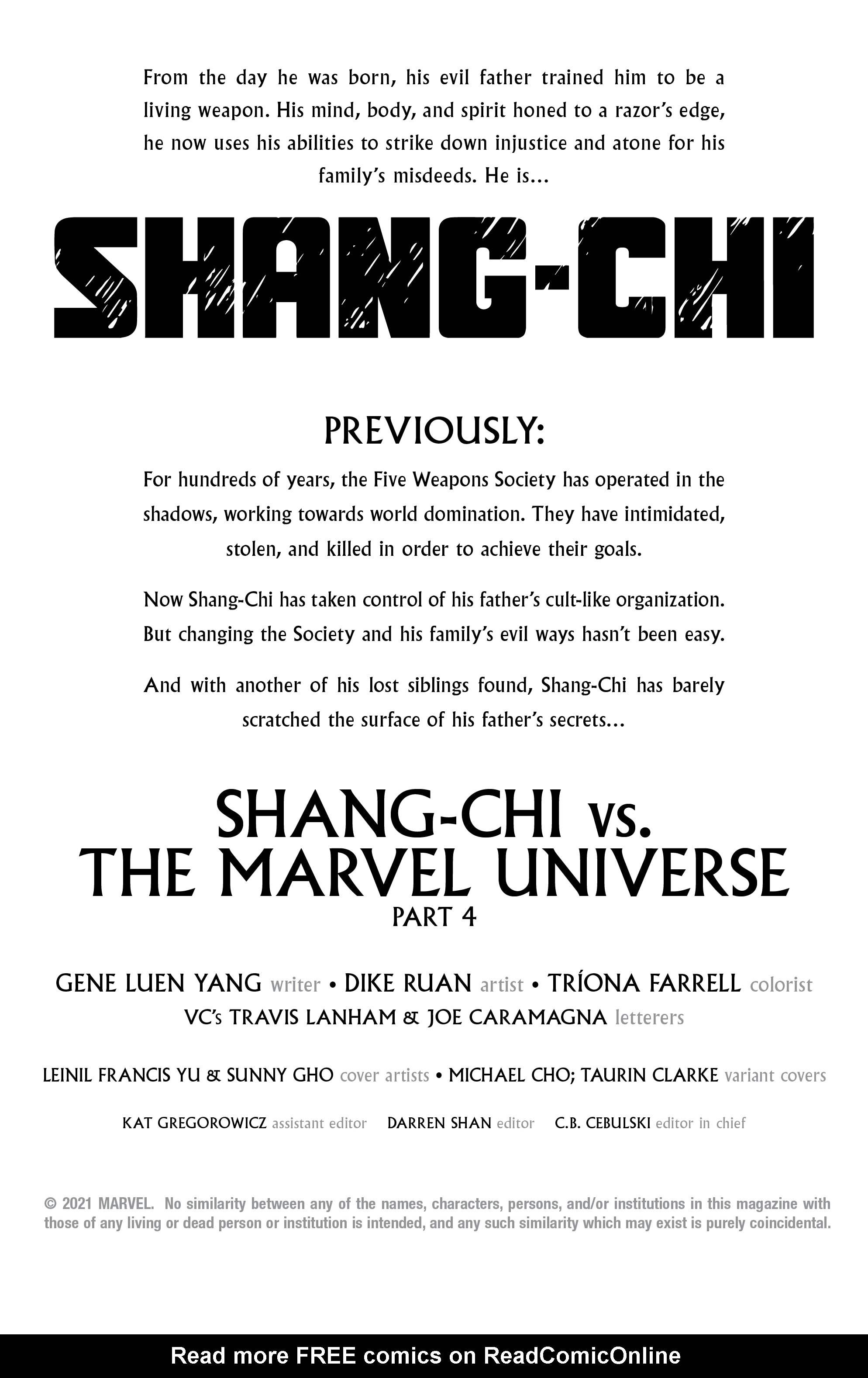 Read online Shang-Chi (2021) comic -  Issue #4 - 4