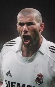 Zidane screams after score a goal