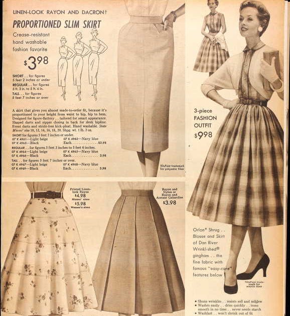 Fashion 3/4 Length A Line Skirt 1950s Vintage A Line Dress Sleeve