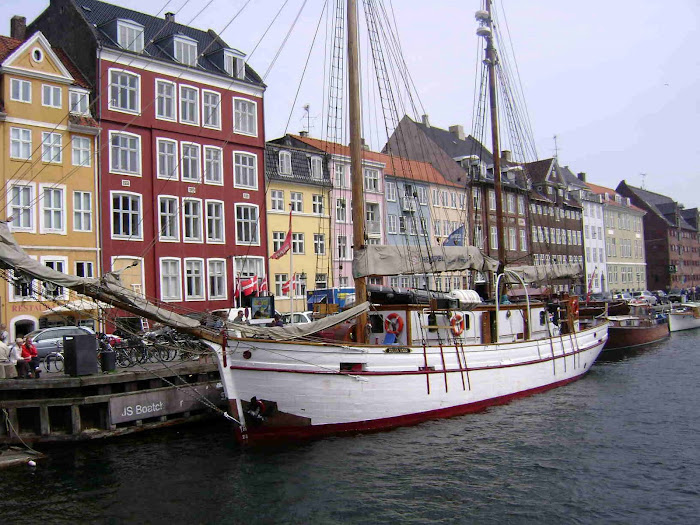 The ship sailing to the sea around Copenhagen