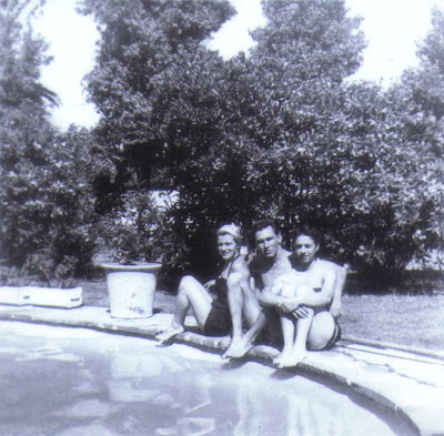 Pool Party - Del, Earl, Esther - circa 1954