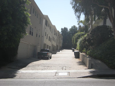 Alley behind Holloway apartment where Sal Mineo was stabbed in his heart.