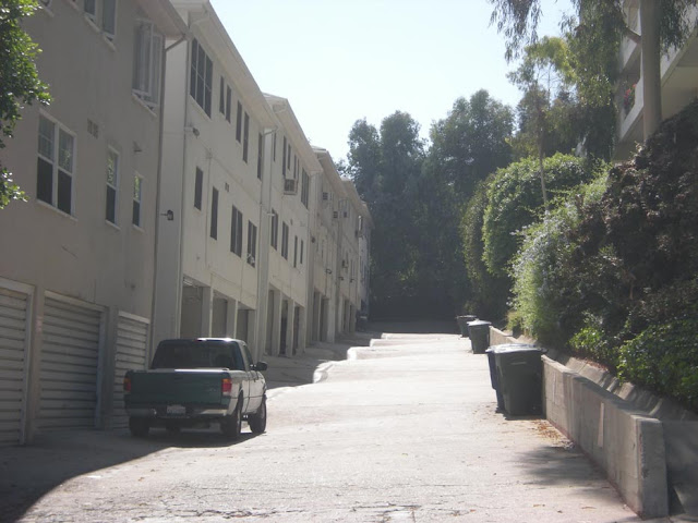 Alley behind Holloway apartment where Sal Mineo was stabbed in his heart.