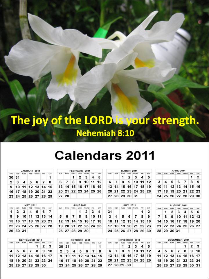 Detlaphiltdic Free Christian Calendar2011 With Encouraging Bible Verse
