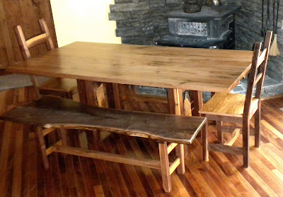 Spirit Wood: Walnut/Butternut Dining Table, Benches, Chairs
