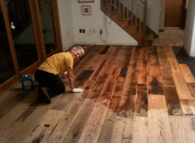 Spirit Wood: Antique Oak, Barnboard floor with hand rubbed tung oil finish