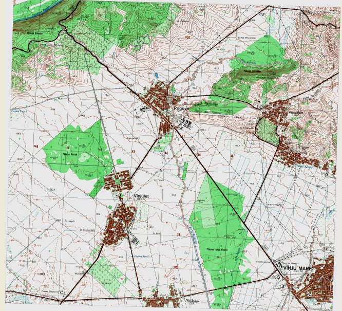 Harta topografica o zonei Rogova
