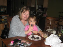 Trying to eat some of Linda's dessert!