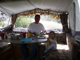 Our first breakfast in the camper!