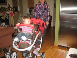 She loves her new stroller digs, especially when Grandpa makes her go high in the front