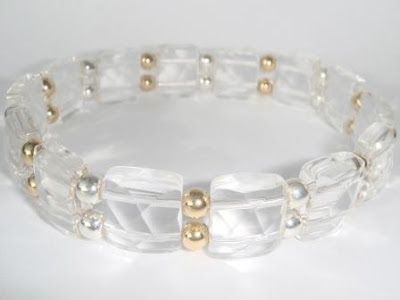 Clear Quartz bracelet with silver and gold