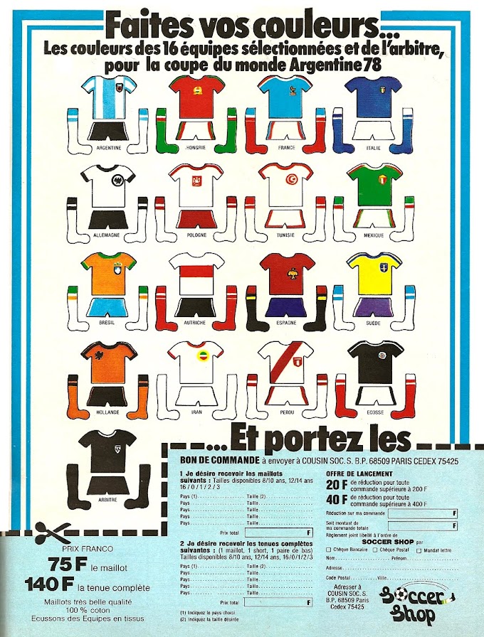 PUB. Soccer shop. Les maillots du mondial.