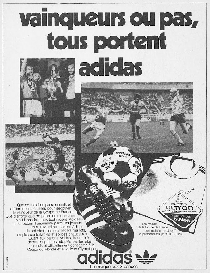 PUB. Adidas. Coupe de France 1975.