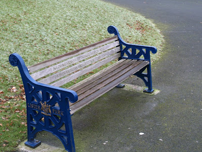 Park Bench on Bricks And Wood Alloy For Park Bench Outdoor Ideas