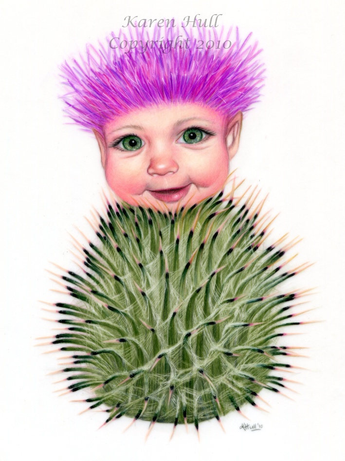 Karen Hull Art Flower Folk Thistle