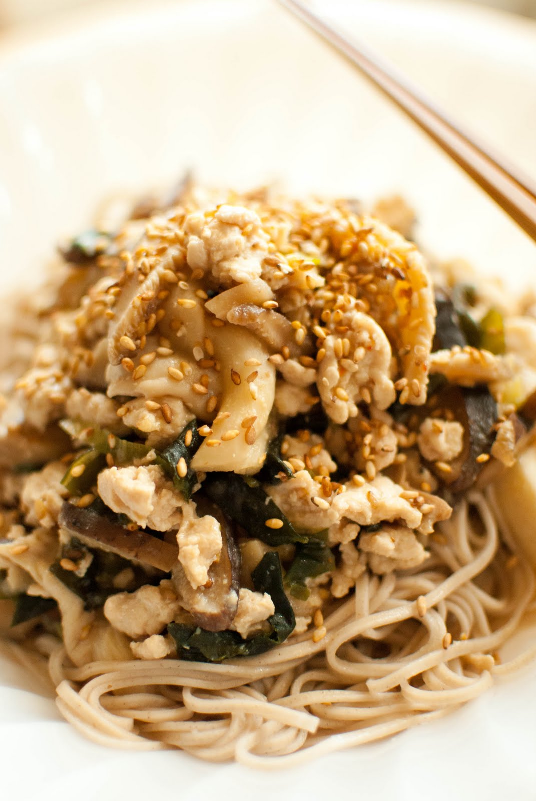 Scandi Home: Chicken, mushroom and miso sauce with soba noodles