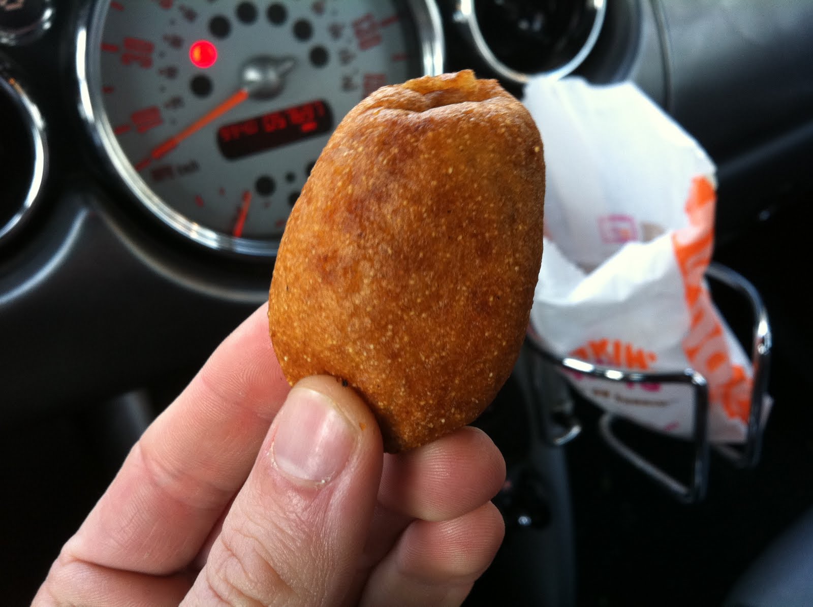 animal blanco My First Dunkin' Donuts Sausage Pancake Bite