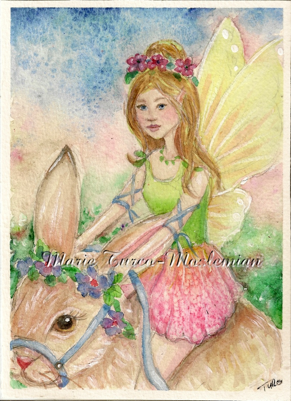 Fairies and Tails: Original Fairy Bunny painting