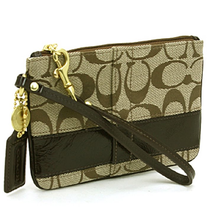 My BAG (Authentic COACH BAG) Coach Signature Stripe Wristlet