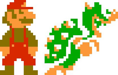 Nessa época, o Mario era a metade do tamanho do Bowser