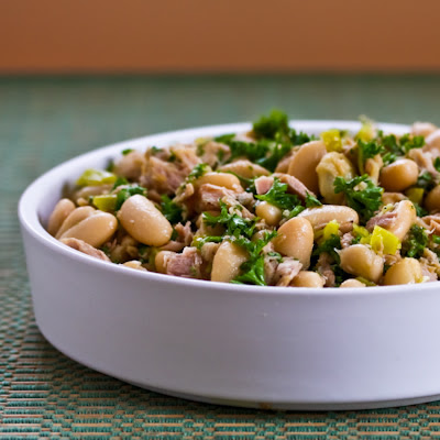 Spicy Cannellini Bean Salad with Tuna, Peperoncini, and Parsley