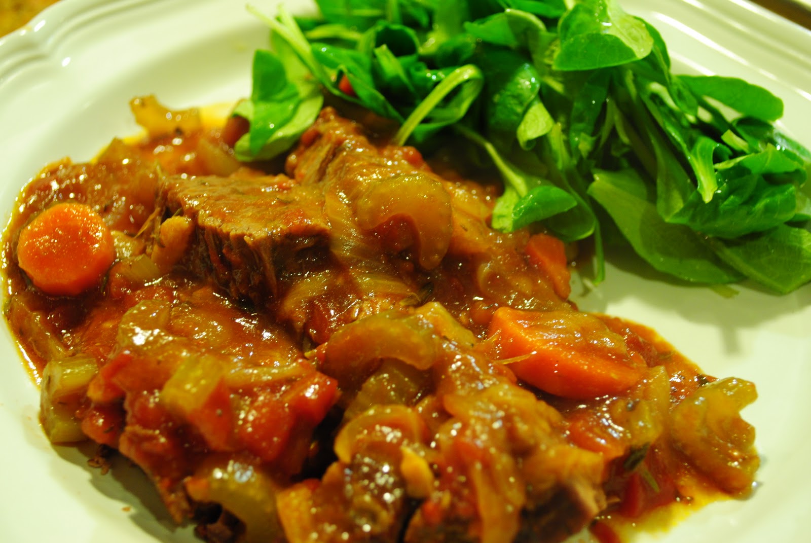 Sunday Dinner Stewed Beef Brisket with Carrots and Onions The