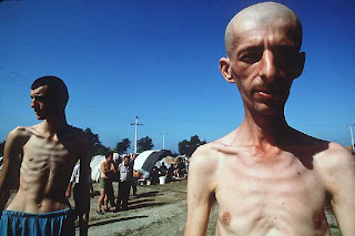 Serb-run concentration camp Trnopolje during genocide against Bosniaks in the early 1990s