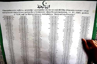 Srebrenica Massacre - Preparation for Funeral, Names of Srebrenica Genocide Victims.