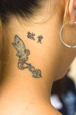 picture of side neck tattoo