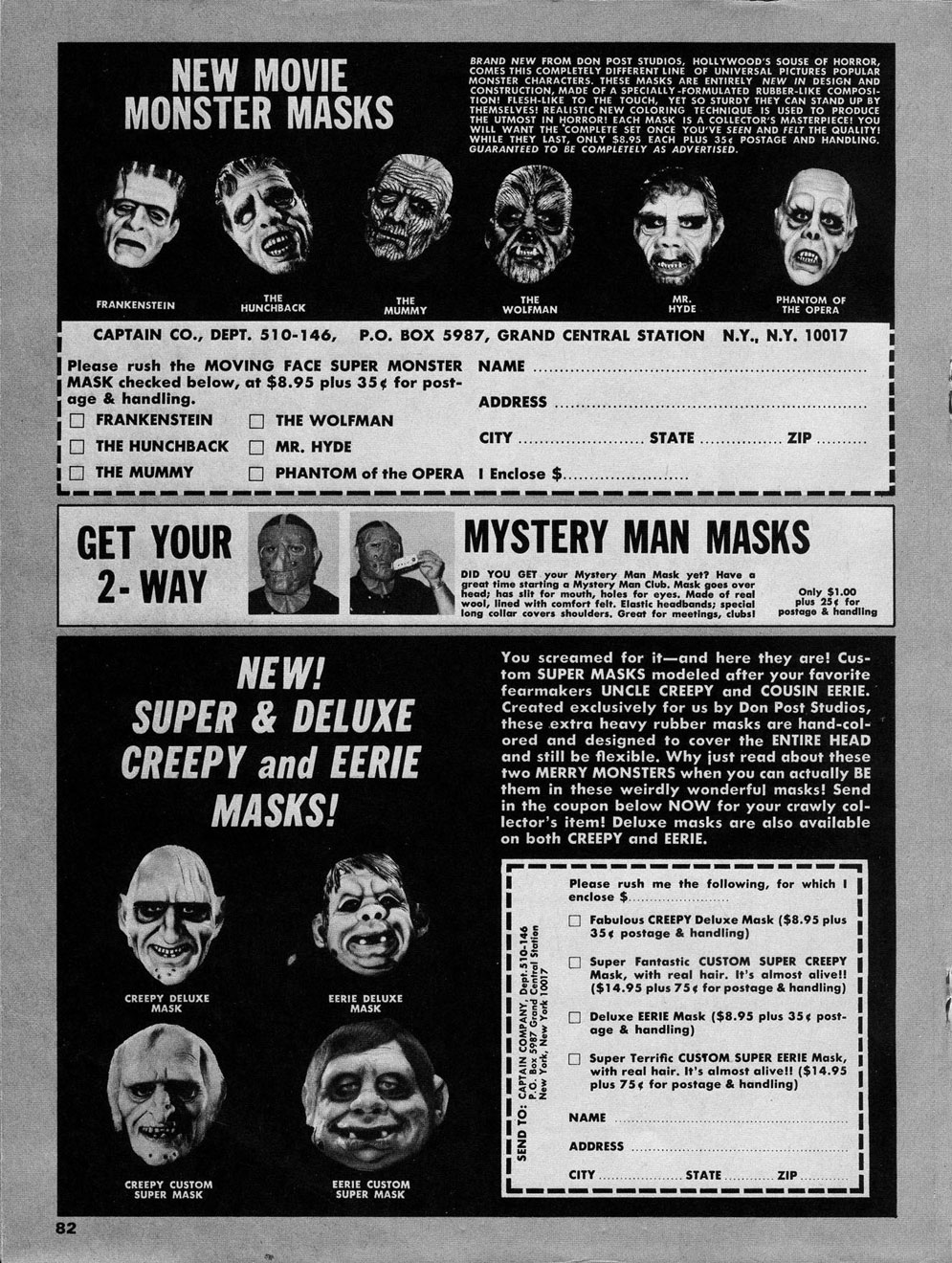 Don Post Mask Ads - Famous Monsters #46 | Blood Curdling Blog of ...