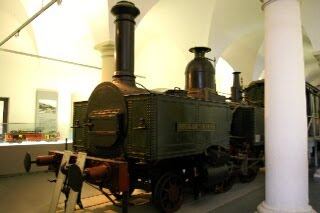 ドレスデン交通博物館に展示されている蒸気機関車