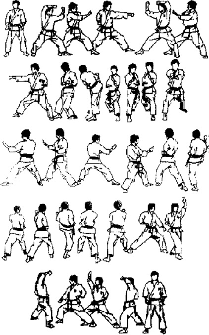 Схема карате. Хэйан нидан Шотокан. Пинан Шодан каратэ. Бункай Хейан Шодан. Хеан нидан в карате киокушинкай.