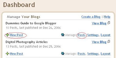 Blogger Dashboard, Adding new post