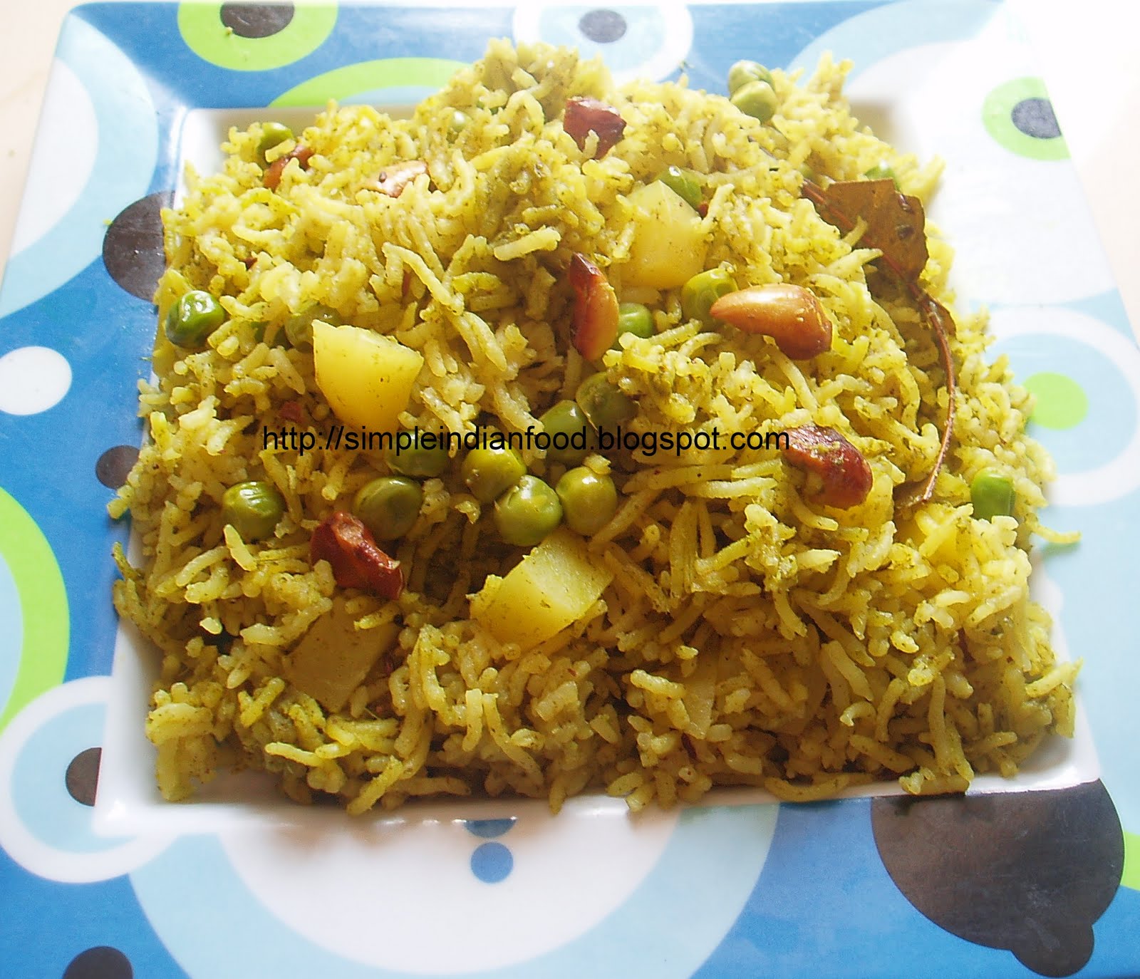 Simple Indian Food An Easy Cooking Blog Mint and peas pulao