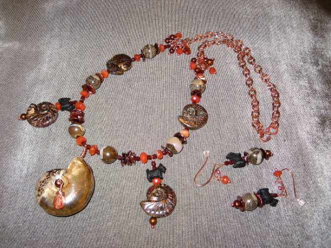 Opalized Ammonite Necklace Set