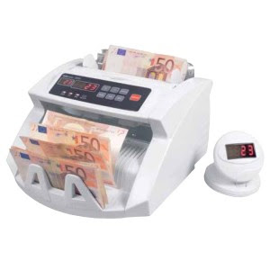 detector de billetes falsos y contador de monedas