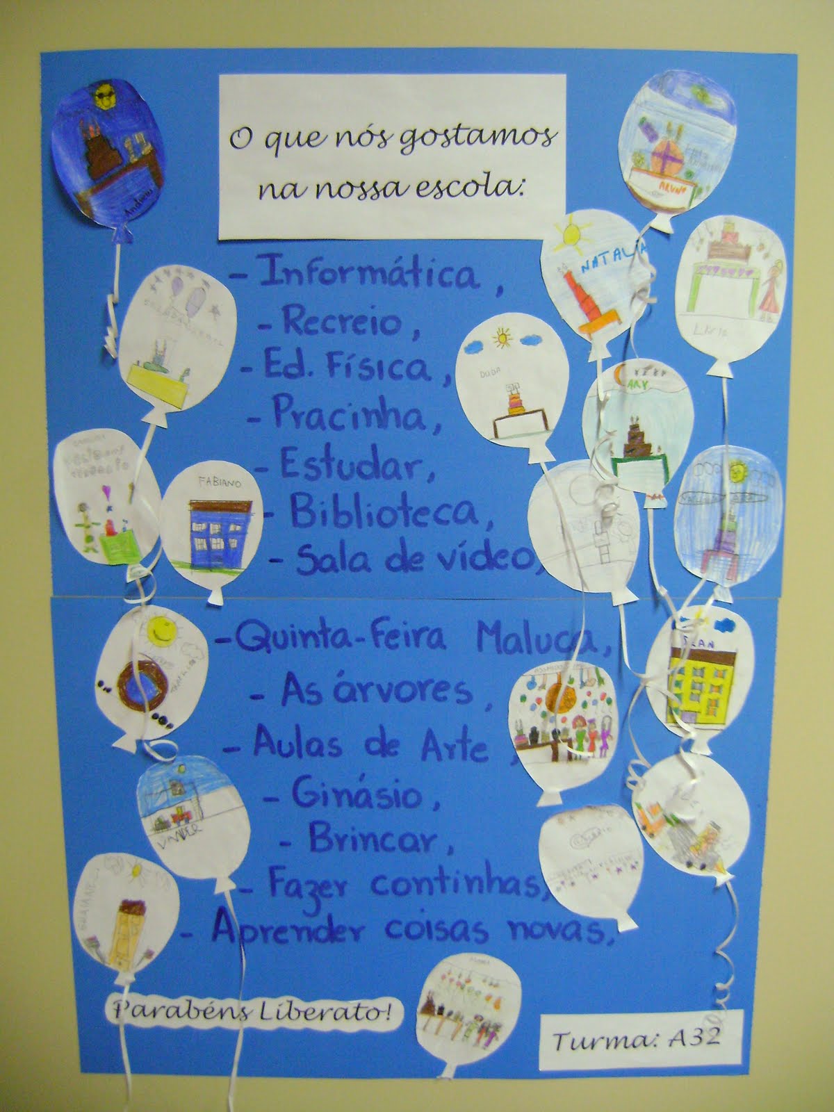 TURMA_A32_2010: PAINEL DE ANIVERSÁRIO DA ESCOLA
