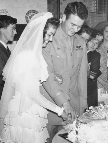 Wedding June 1945. Carter age 20. Pat age 19