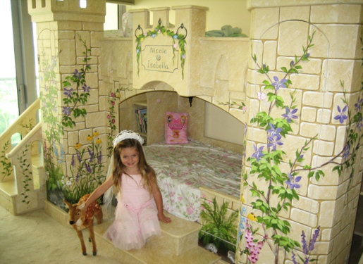 Girls Princess Castle Bunk Bed