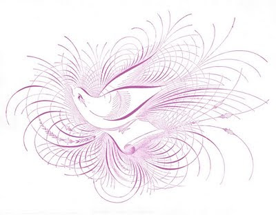 Free calligraphy birds for your wedding