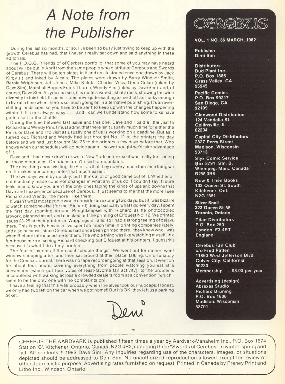 Read online Cerebus comic -  Issue #36 - 3