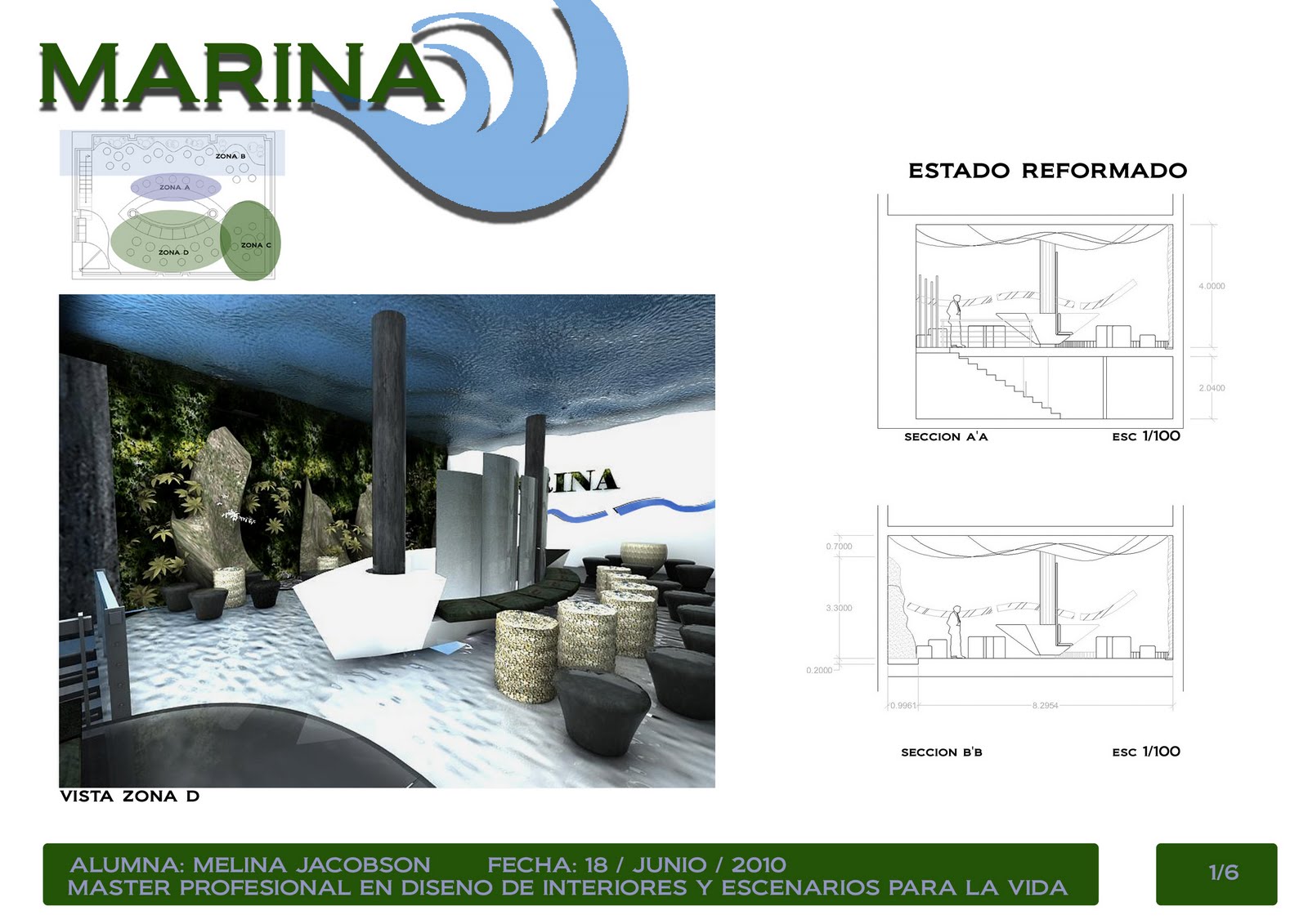 Arq. Melina Jacobson: Proyecto final Diseño de Interiores Escuela CICE