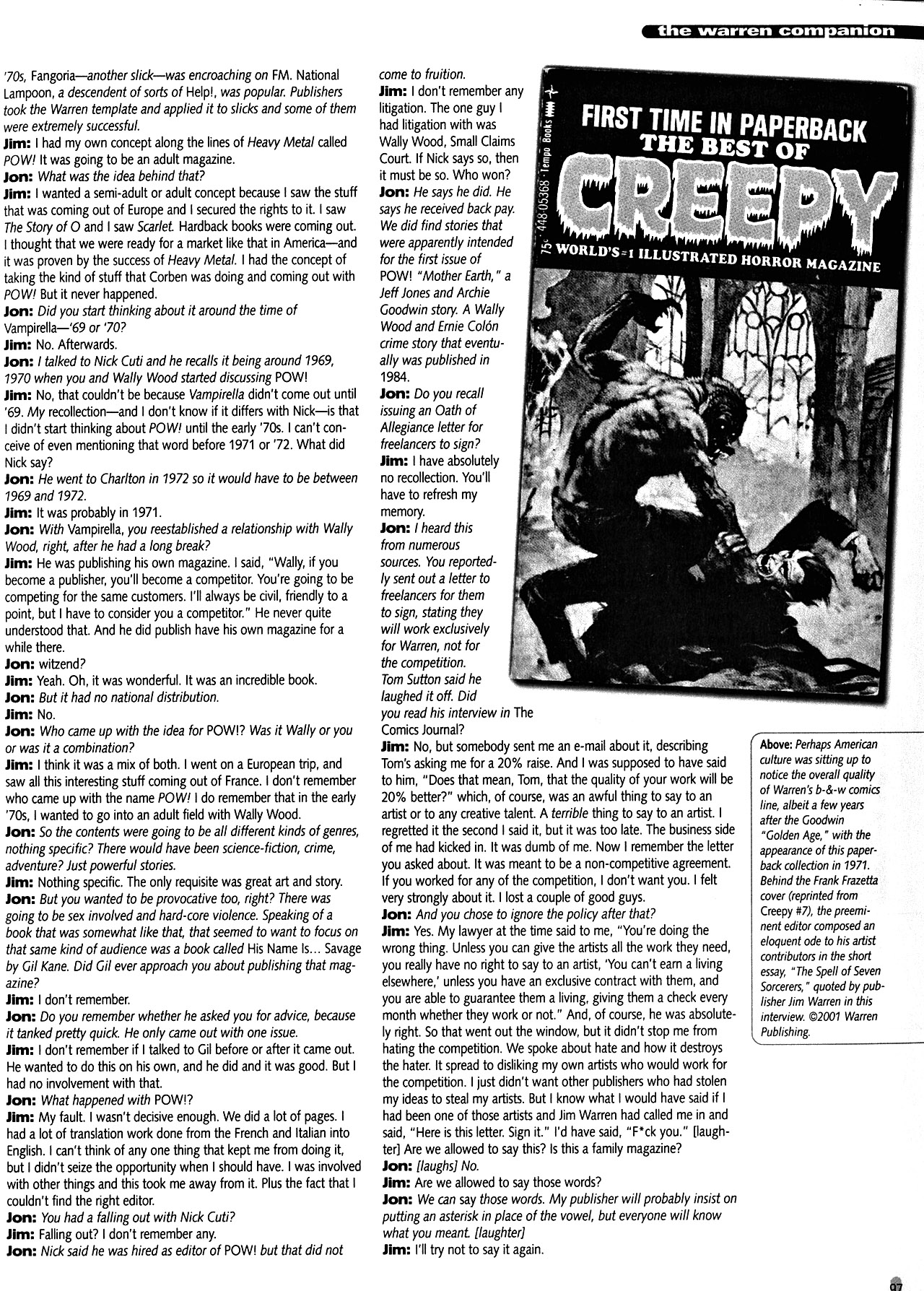 Read online Warren Companion comic -  Issue # TPB (Part 1) - 97