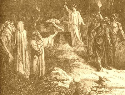 A 19th-C impression of a Druidic sacrifice