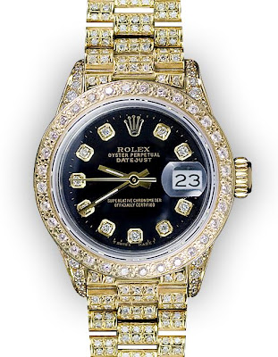Ardour For Watches: Ladies Black Full Pave Black Diamond Dial Rolex ...