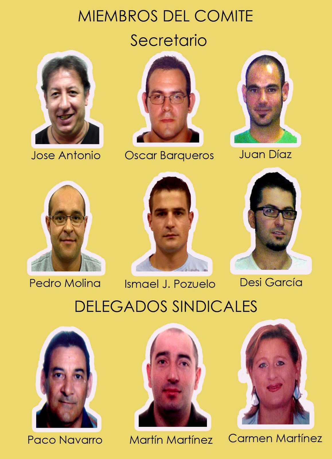 CC.OO. en ELPOZO CONOCE A TUS REPRESENTANTES DE CCOO EN ELPOZO