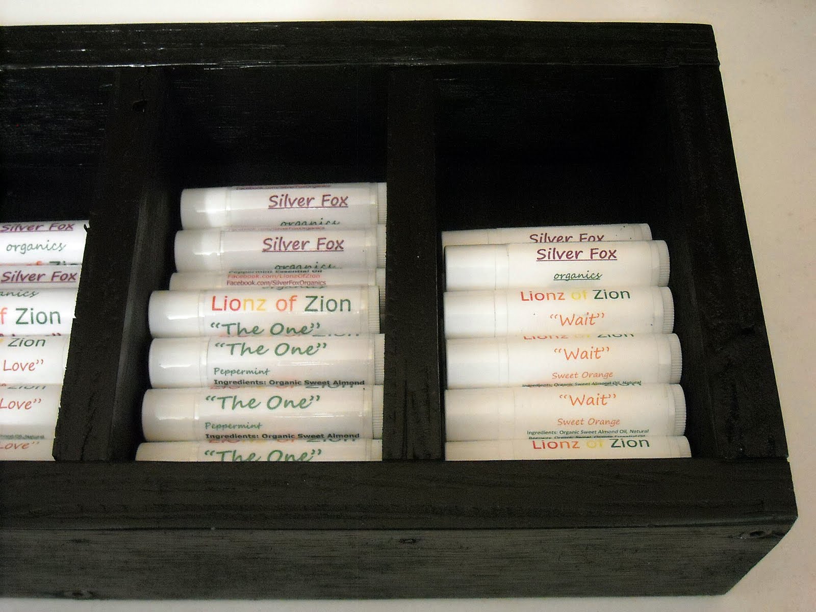 Natural & Hand Made Lip Balm Display Case & Bath Salts