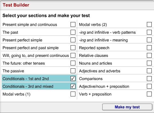 Help yourself to english grammar make your own test