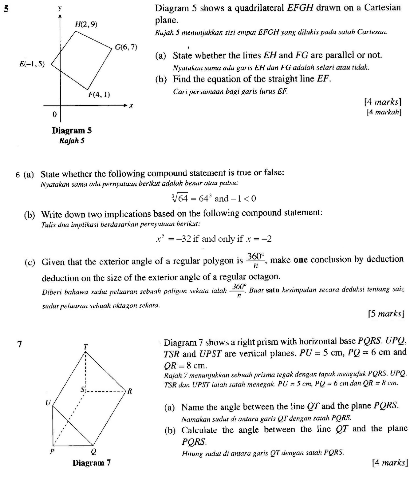 Soalan Ujian Ogos Matematik Tahun 5  Kuora f