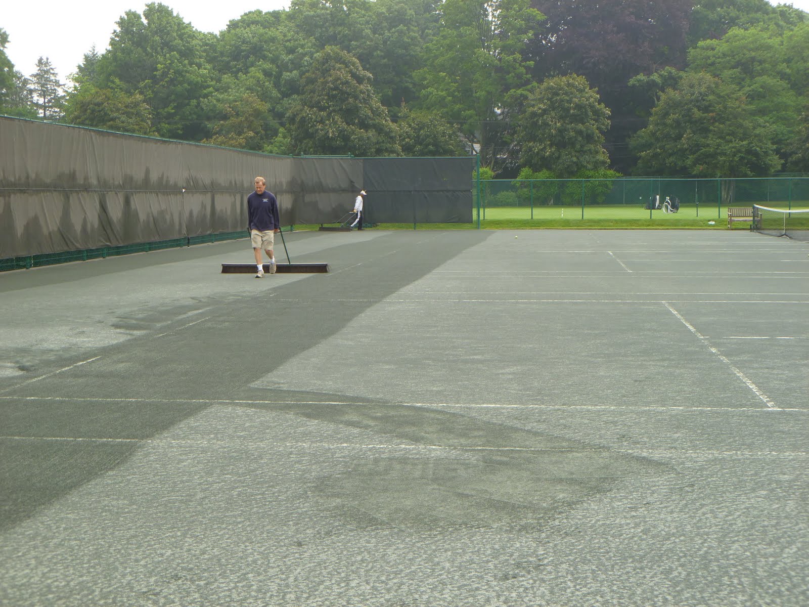 LCC Grounds Maintenance Clay Court Drainage